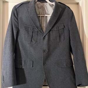 Banana Republic Gray Wool Blend Military Jacket